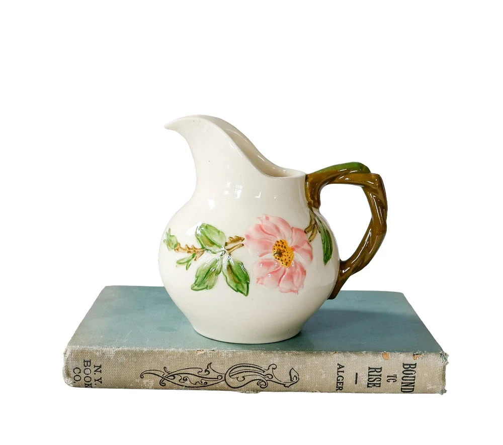 VTG 1940s Franciscan Desert Rose USA Creamer Pitcher Retro MCM Cottage Country